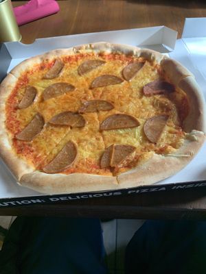 No meat salami   at Urban Pizza in Vienna