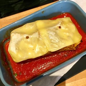 Vegan lasagne at Urban Pizza in Vienna