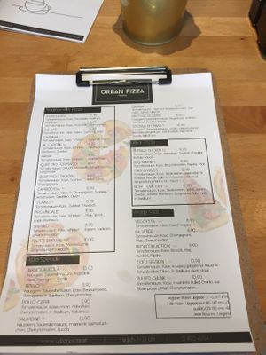 Menu 1 at Urban Pizza in Vienna