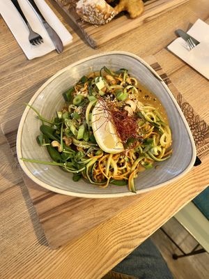 Vegan peanut zoodles  at Kulturschranne in Dachau