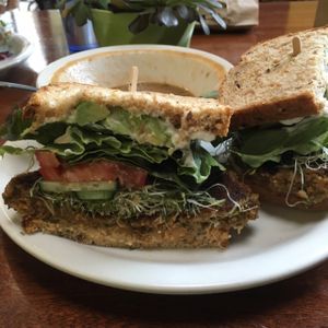 Great Veggie Burger at Bliss Cafe in San Luis Obispo