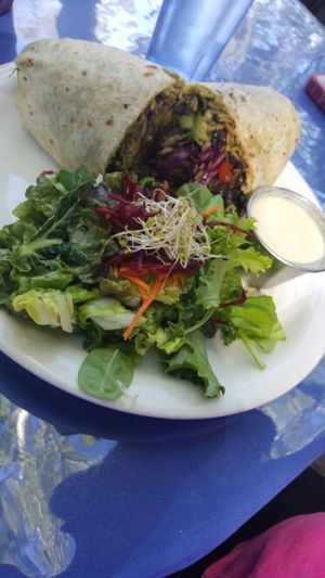 Baja burrito vegan  at Bliss Cafe in San Luis Obispo
