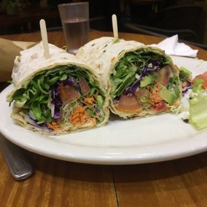 hummus wrap at Bliss Cafe in San Luis Obispo
