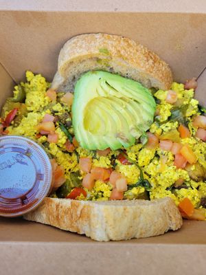 Cheesy scramble at Bliss Cafe in San Luis Obispo