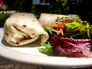kalefornia pesto burrito at Bliss Cafe in San Luis Obispo