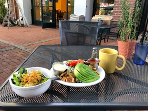 All-day breakfast with grilled tempeh at Bliss Cafe in San Luis Obispo