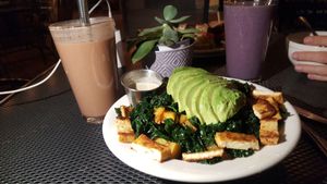 Bowl with kale, avocado... at Bliss Cafe in San Luis Obispo