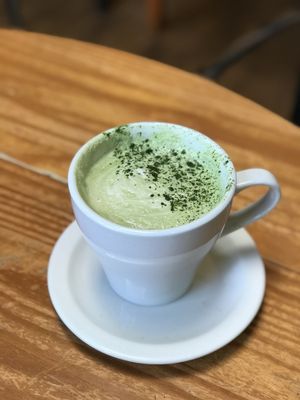Large matcha latte with house made almond milk. at Bliss Cafe in San Luis Obispo