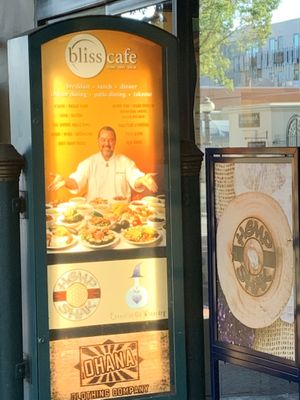 Outside entrance to bliss cafe at Bliss Cafe in San Luis Obispo