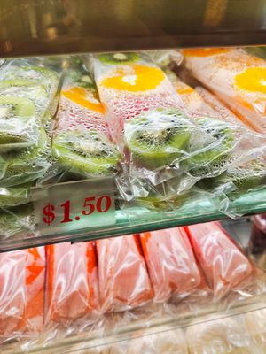 Mixed cut fruits stick at SF Fruits & Juices - Clementi Mall in West Singapore