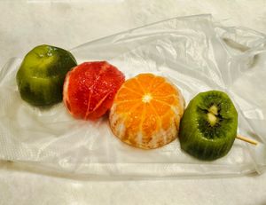 Mixed cut fruits stick at SF Fruits & Juices - Clementi Mall in West Singapore