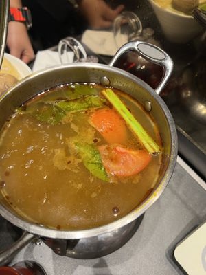 Tom yum soup + $5,90  at Arashi Shabu-Shabu in Johor Bahru