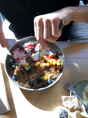 Vegan berry pancakes 🥞  at Böl in Barcelona