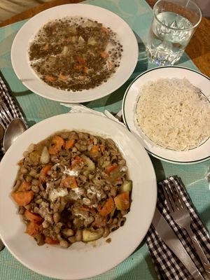 Blackeye peas and lentils   at Chez Dasso in St Louis