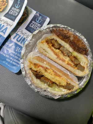 SEC from the grill, and Good Catch tuna from Plantega at My Deli Gourmet in Bronx