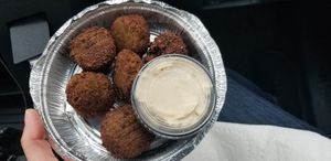 Falafel with homemade hummus at My Deli Gourmet in Bronx
