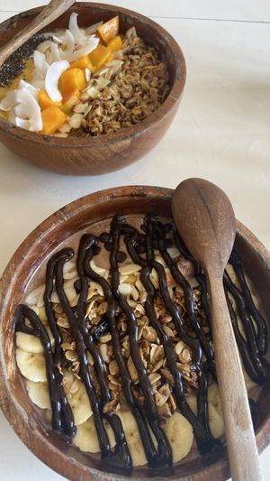  Mango Coco and Snickers Smoothie Bowl  at Palm Sugar Cafe in Banyuwangi