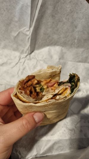 Vegan wrap with soy and sauce at Narvesen in Tromsoe