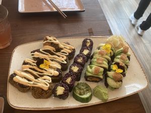 Vergeet niet om de crunchy sushi te proeven  at Vegan Sushi Bar - Kinkerstraat in Amsterdam