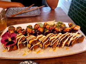 California and shrimp rolls :) at Vegan Sushi Bar - Kinkerstraat in Amsterdam