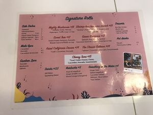 Menu at Vegan Sushi Bar - Kinkerstraat in Amsterdam