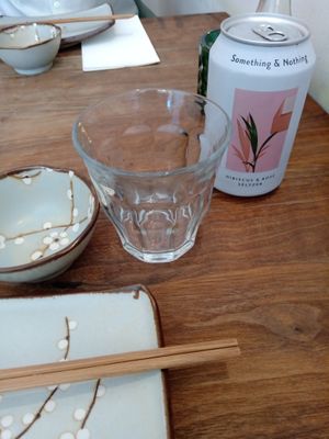 Hibiscus and rose seltzer at Vegan Sushi Bar - Kinkerstraat in Amsterdam