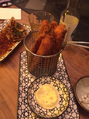 The sweet potato fries, were  a tad unispiring. at Vegan Sushi Bar - Kinkerstraat in Amsterdam