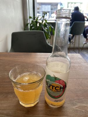 Kombutcha with ginger and lime leaf: refreshing  at Vegan Sushi Bar - Kinkerstraat in Amsterdam