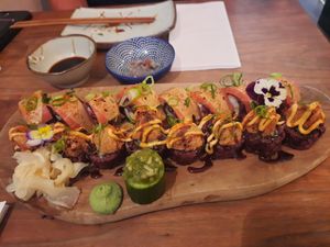 No- chicken Teriyaki & Nikkei Ceviche at Vegan Sushi Bar - Kinkerstraat in Amsterdam