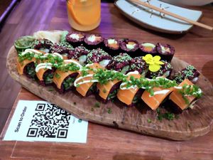 Sushis and makis at Vegan Sushi Bar - Kinkerstraat in Amsterdam