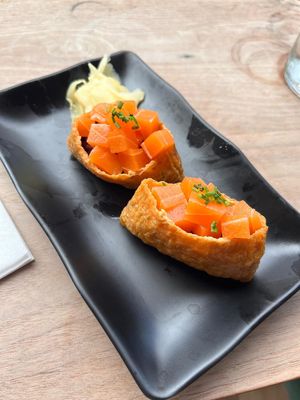 Vegan salmon   at Vegan Sushi Bar - Kinkerstraat in Amsterdam