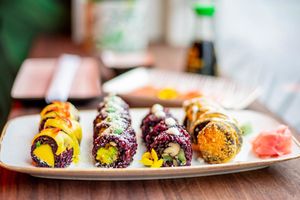 Sushi rainbow  at Vegan Sushi Bar - Kinkerstraat in Amsterdam