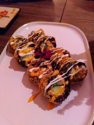 Fried Californian no-crab roll at Vegan Sushi Bar - Kinkerstraat in Amsterdam