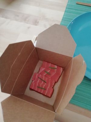 Salmon sashimi at Vegan Sushi Bar - Kinkerstraat in Amsterdam