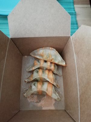 Gyoza. Delicious and fishy at Vegan Sushi Bar - Kinkerstraat in Amsterdam