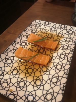 Salmon sashimi at Vegan Sushi Bar - Kinkerstraat in Amsterdam