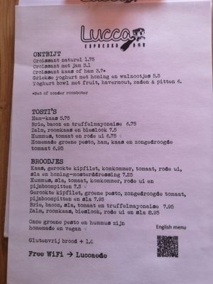 Menu 2 at Espressobar Lucca in Ede