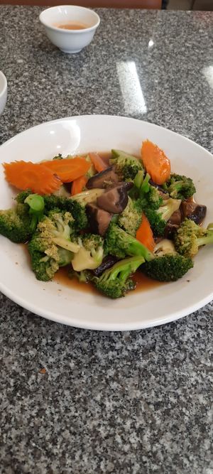 Brocolli and shitake at Loving Hut in Bankstown