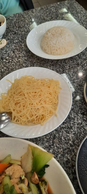 Yellow noodles at Loving Hut in Bankstown
