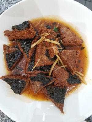 Fish and ginger sauce at Loving Hut in Bankstown