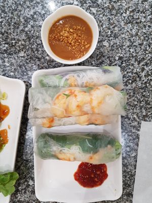 Spring rolls at Loving Hut in Bankstown