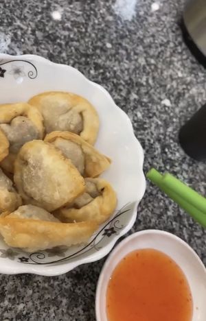 Fried wontons  at Loving Hut in Bankstown