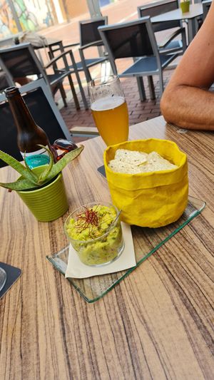 Guac and chips at Avocadisimo in Gran Canaria