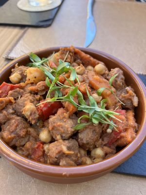 Chickpea with peppers   at Avocadisimo in Gran Canaria