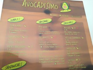 The menu with clearly marked vegan choices at Avocadisimo in Gran Canaria