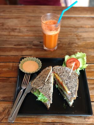 Sandwich time :) at Juicy4U in Chiang Mai