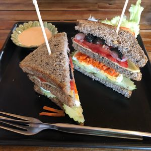 Custom built veggie sandwich  at Juicy4U in Chiang Mai
