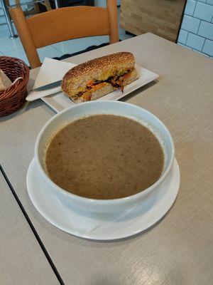 Tasty mushroom soup at Ananda in Novi Sad