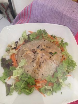 large dumpling at La Casa de Gya in Oaxaca