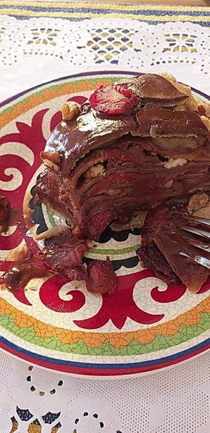 layered dessert at La Casa de Gya in Oaxaca